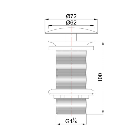 UniMatch open afvoerplug verlengd 5/4" geborsteld brons koper PVD