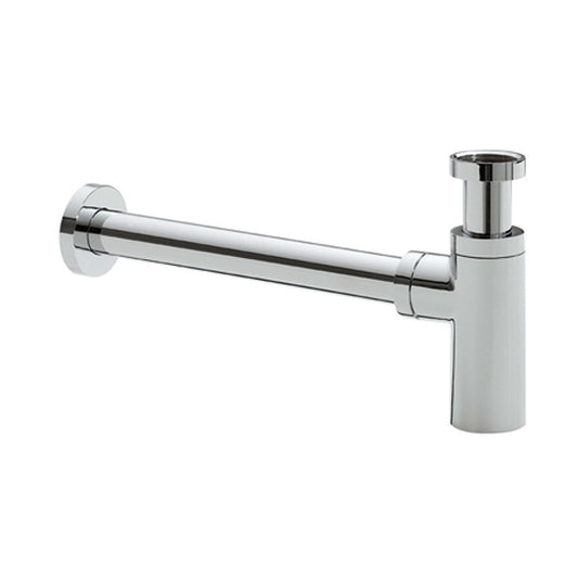 UniMatch wastafelsifon 5/4" x 32 mm chroom, luxe sifon inclusief muurbuis en rozet.