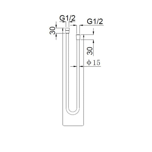 UniMatch douchette flexible plastique 150 cm laiton brossé