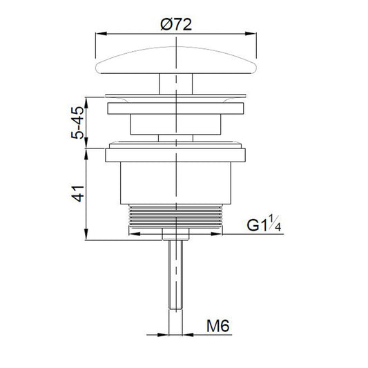 UniMatch open afvoerplug 5/4'' geborsteld messing PVD