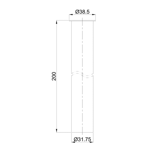UniMatch sifon verlengbuis 20 cm met kraag