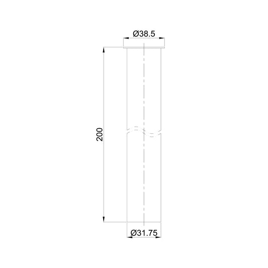 UniMatch sifon verlengbuis 20 cm met kraag geborsteld messing PVD