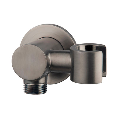 UniMatch wandaansluitbocht met kantelbare handdouchehouder rond 1/2" gunmetal PVD