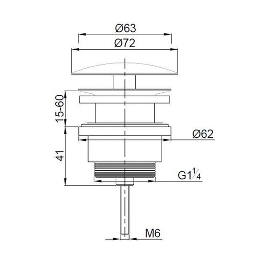 Caral 5/4" Offener Ablassstopfen Glanz Weiß Wiesbaden