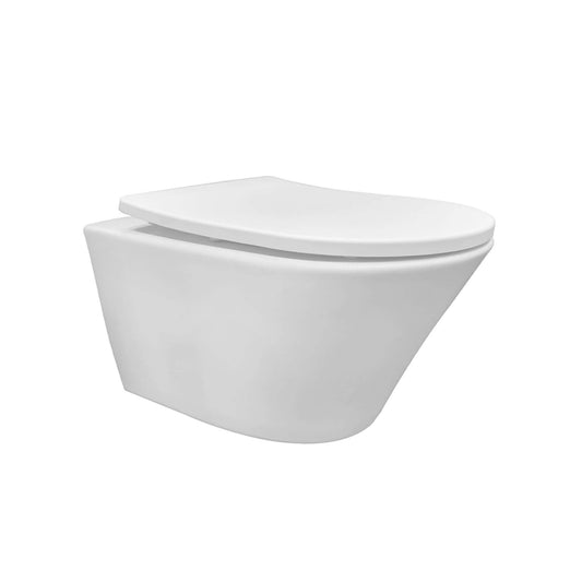 Vesta Tornado flush wandcloset rimless met nano coating met Shade slim toiletzitting softclose en quick release glans wit