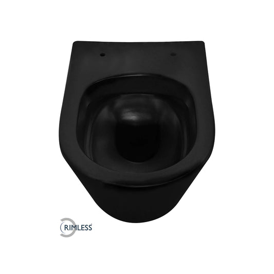 Vesta wandcloset rimless mat zwart