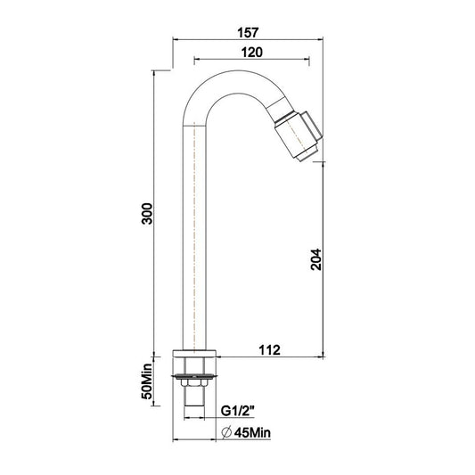 Victoria XL Toiletkraan Wiesbaden 1/2" Brons