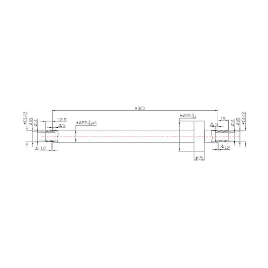 Luxe Ronde Plafondmontage Douchearm Wiesbaden 30 cm Mat Zwart