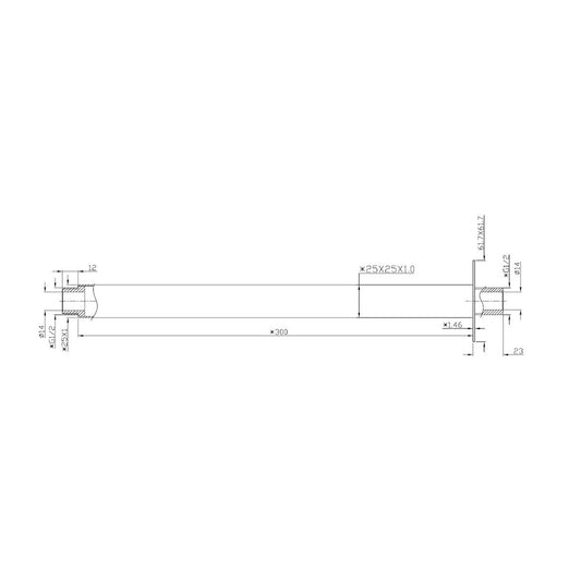 Luxe Vierkante Plafondmontage Douchearm Wiesbaden 30 cm Mat Zwart