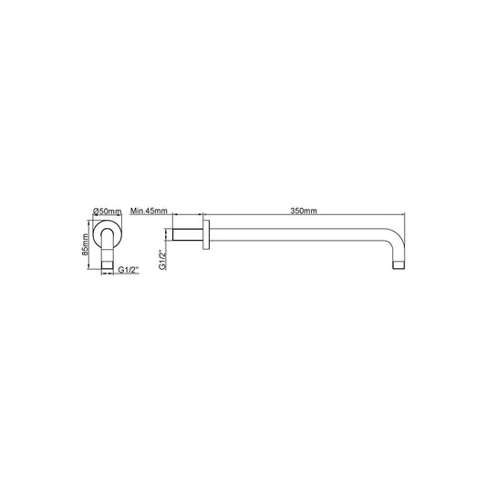 Wiesbaden Caral Rond 35 cm Wanduitloop Chroom