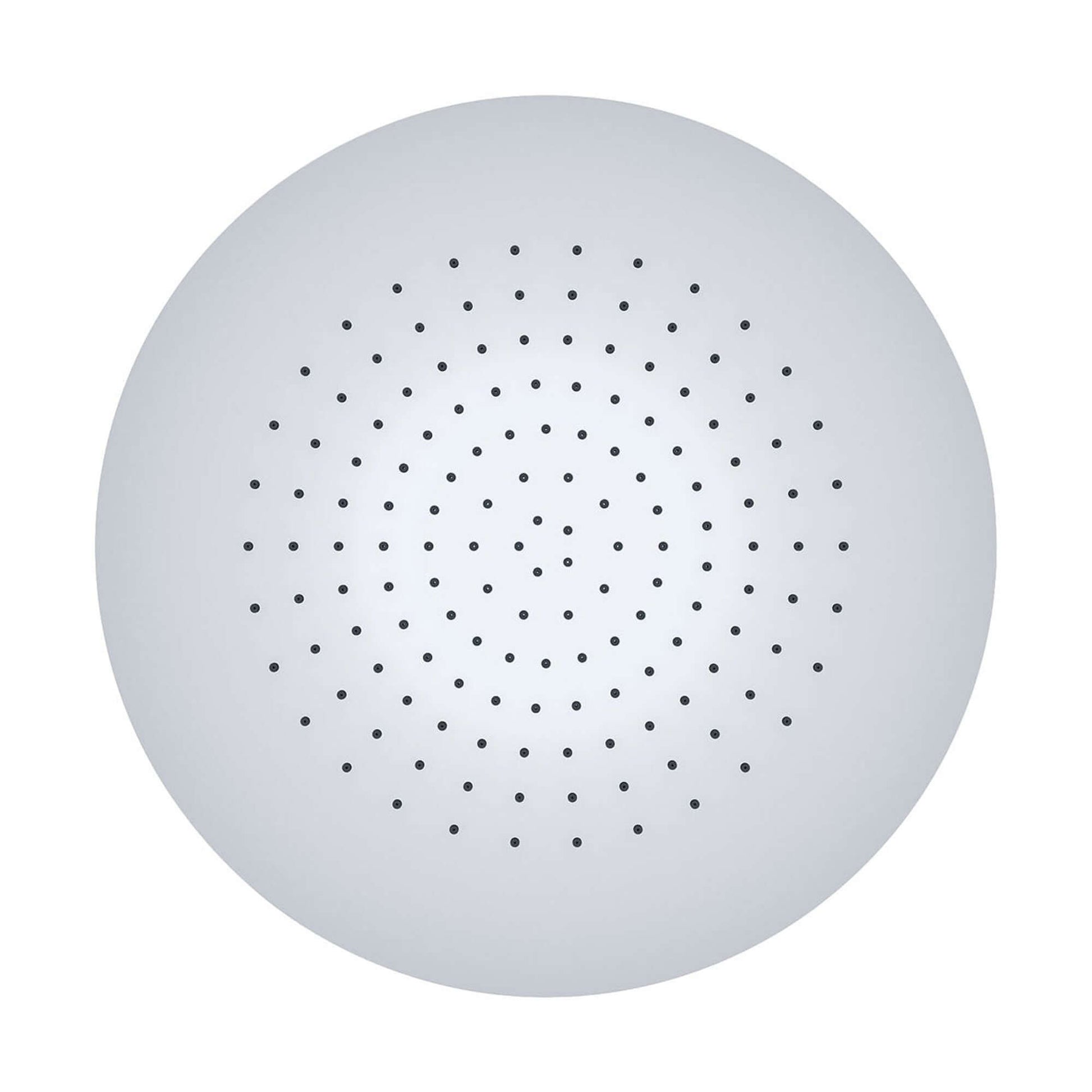 Wiesbaden Caral Round UFO Inbouw Hoofddouche 50x2 cm Chroom, top view of a round shower head with multiple water outlets.