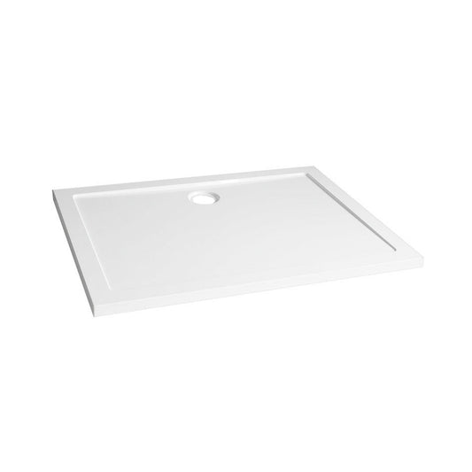 Wiesbaden acryl douchebak 120x90x4 cm wit rechthoekig, afvoer 90 mm