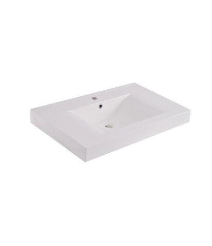 Sigid Badkamermeubelset Wiesbaden 80x46x58 cm gefineerde houtnerf grijs (1 kraangat, 2 lades)