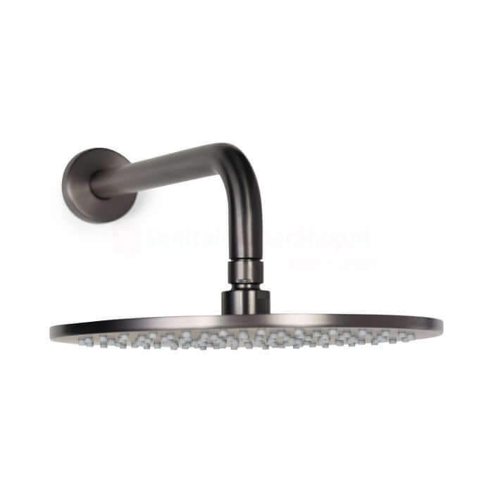 Blue Label Brondby Inbouw Douchesysteem met geborsteld gunmetal PVD, moderne handdouche en regendouche.