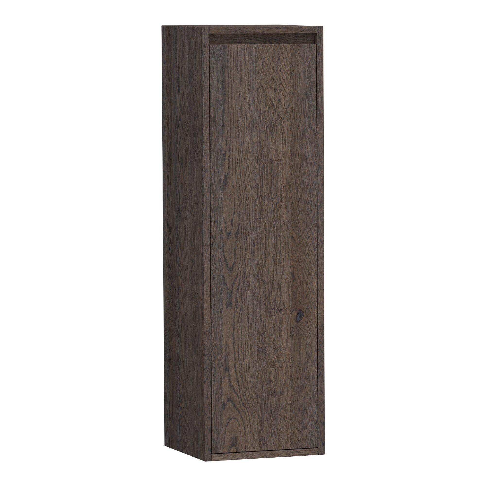 BRAUER Adore badkamerkast - 120x35x35cm - met 1 deur greeploos linksdraaiend lamellen eiken zwart