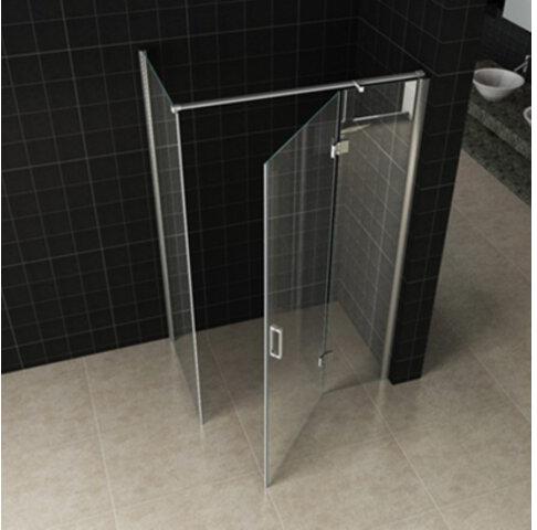 Wiesbaden douchecabine met draaideur en zijwand 140 cm 8 mm nano-coating chroom (verkrijgbaar in 5 maten)