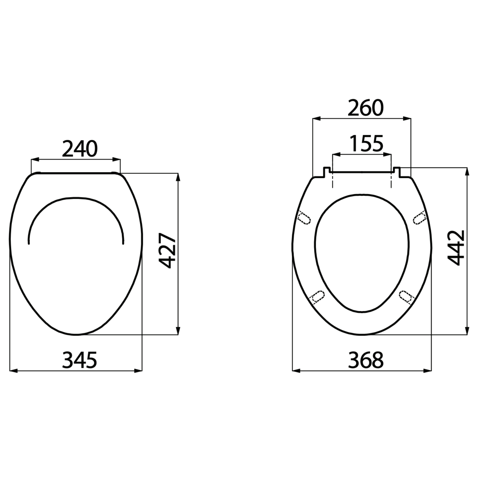 Creavit wc-zitting – Duroplast – softclose – inox scharnieren
