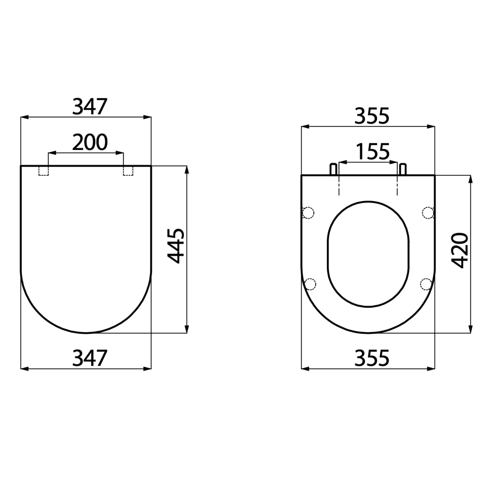 Creavit Lara wc-zitting – Duroplast – softclose – inox scharnieren