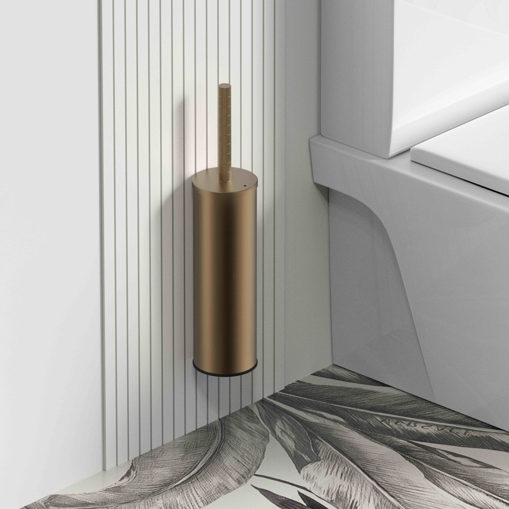 Aloni Stria toiletborstel met houder – hangend & vrijstaand – met kunststof binnenpot