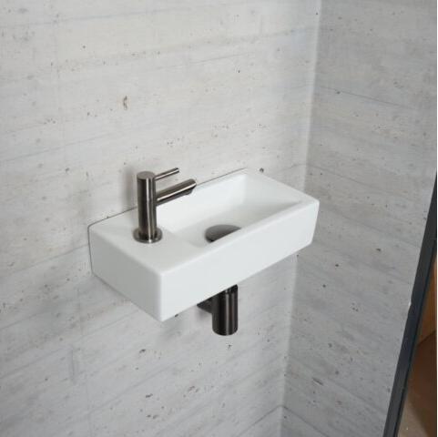Carrara Marmer Look Fonteinset Wiesbaden in Gun Metal Kleur (Kraangat Links)