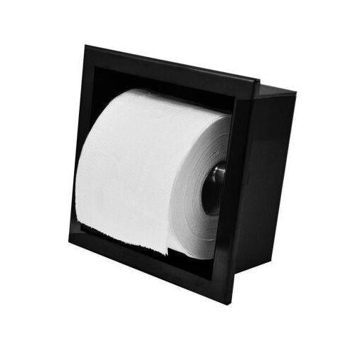 RVS Inbouw Toiletrolhouder Wiesbaden Mat Zwart (Zonder Ventiel)