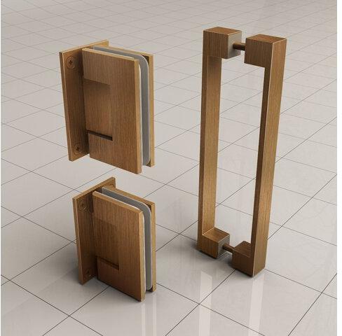 Minder 200 cm Nisdeur Wiesbaden 8 mm Nano Helder Glas Geborsteld Brons Koper (Verkrijgbaar in alle maten)