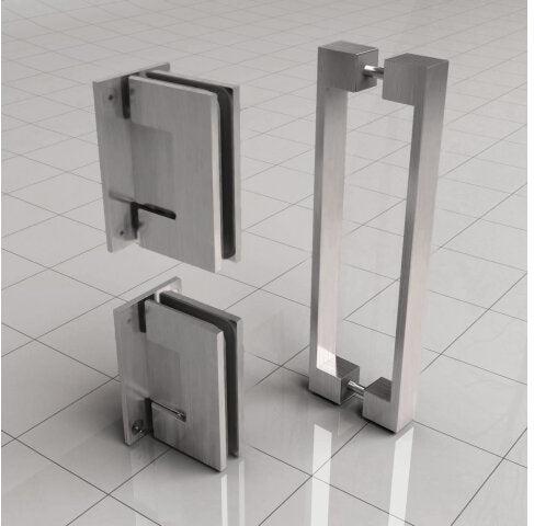 Minder Nisdeur Wiesbaden 200 cm met 8 mm nano-helder glas in geborsteld staal (alle maten)