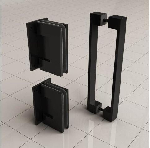 Horizon Nisdeur Wiesbaden Less 200 cm 8 mm Nano Helder Glas Mat Zwart (Verkrijgbaar in diverse Maten)