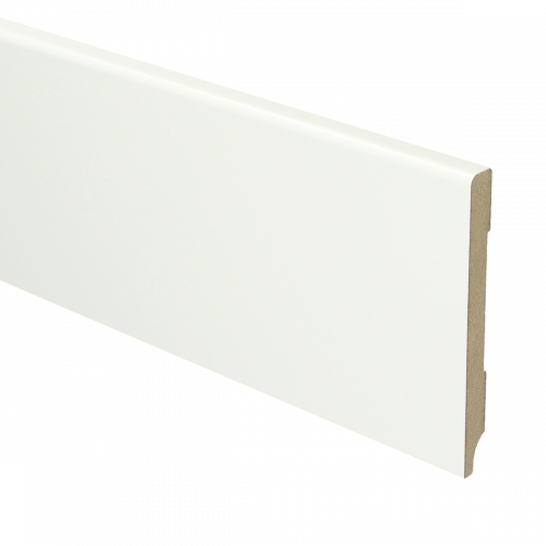 MDF Plint RAL 9016 Wit · 90x9 mm · 2,4 Meter per Stuk