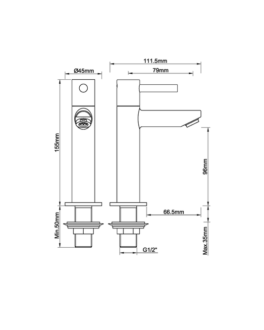 Caral Amador robinet fontaine XL Kiwa 1/2'' acier brossé PVD