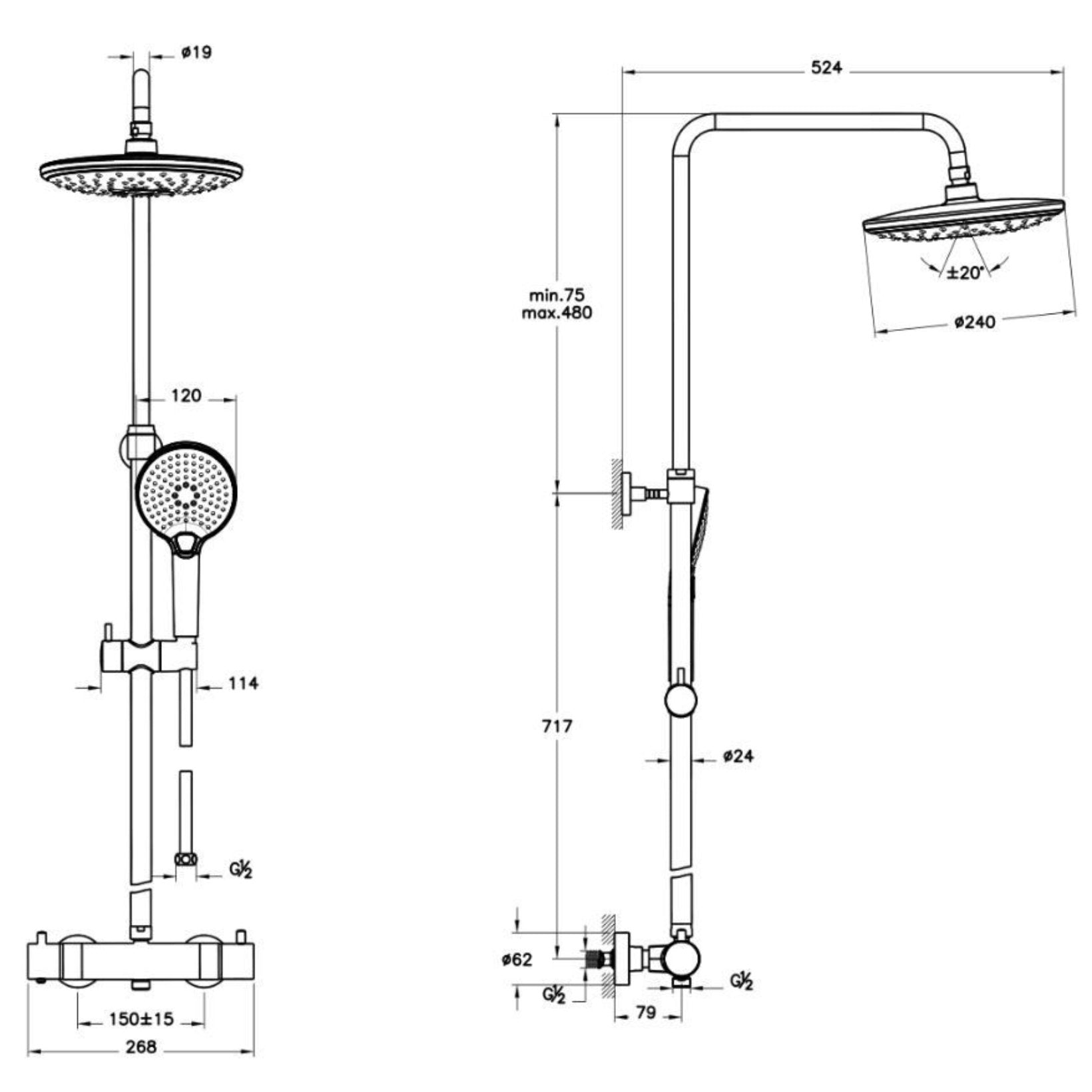 VitrA AquaHeat Bliss Doucheset