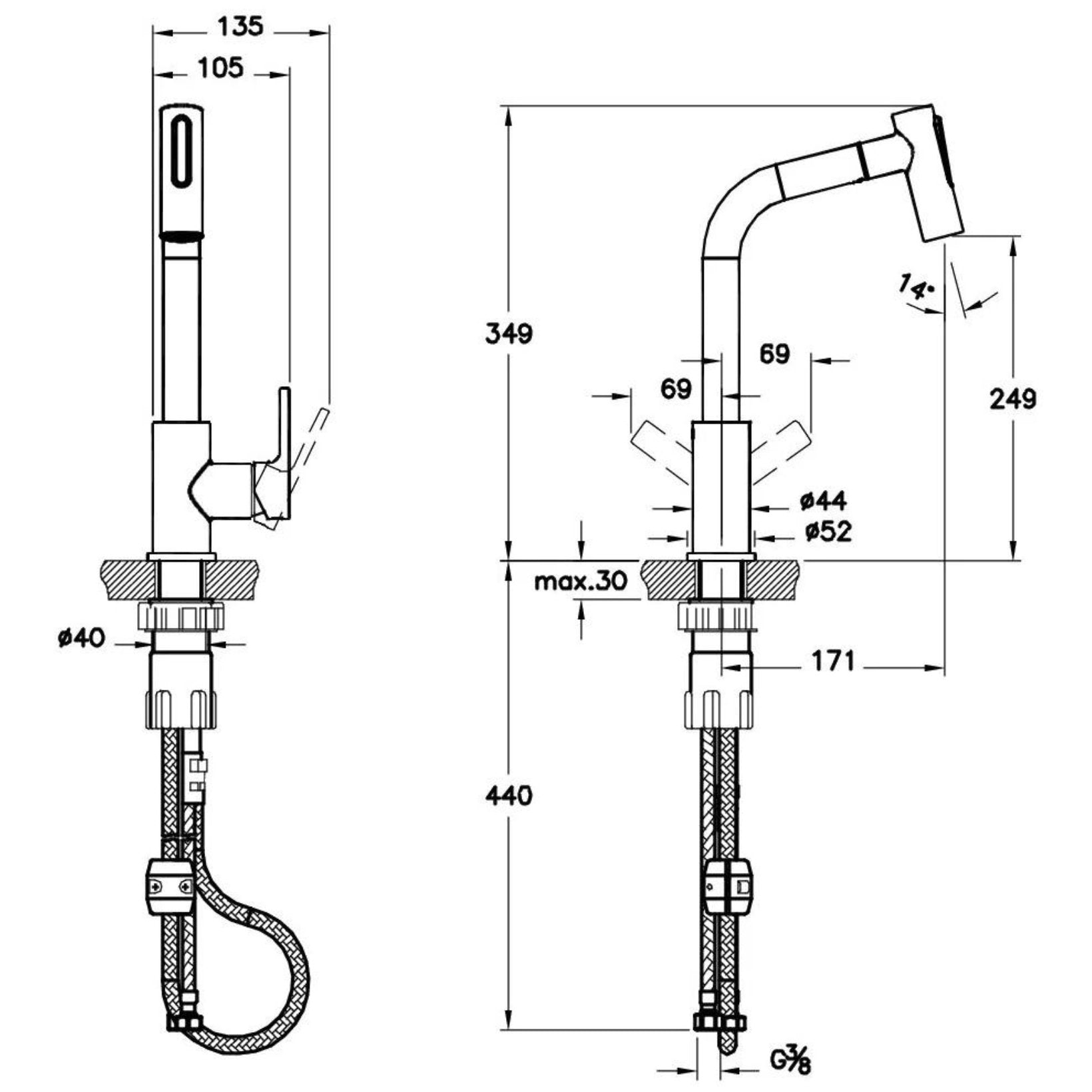 VitrA Masterline Maestro Keukenkraan