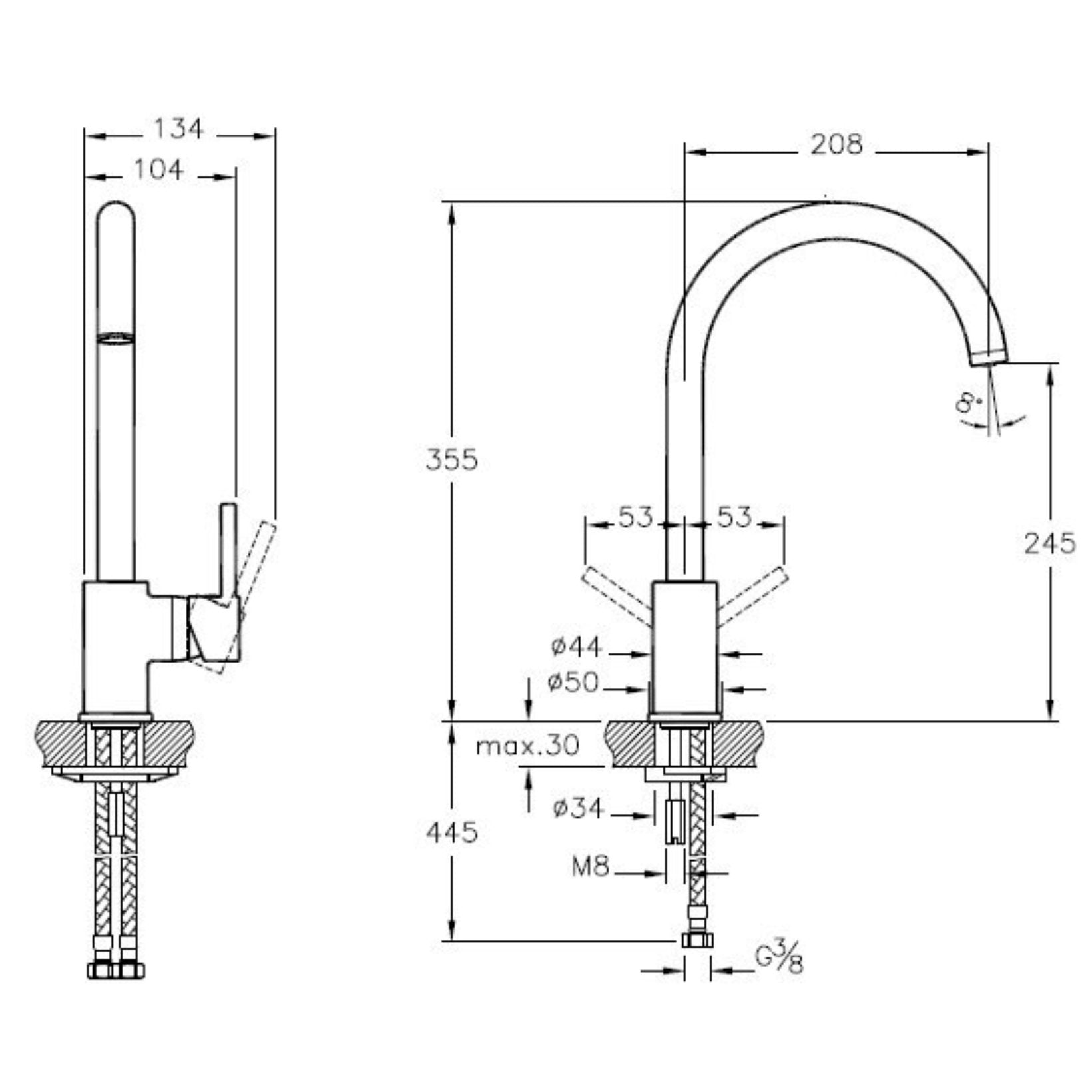 VitrA Minimax S Keukenkraan